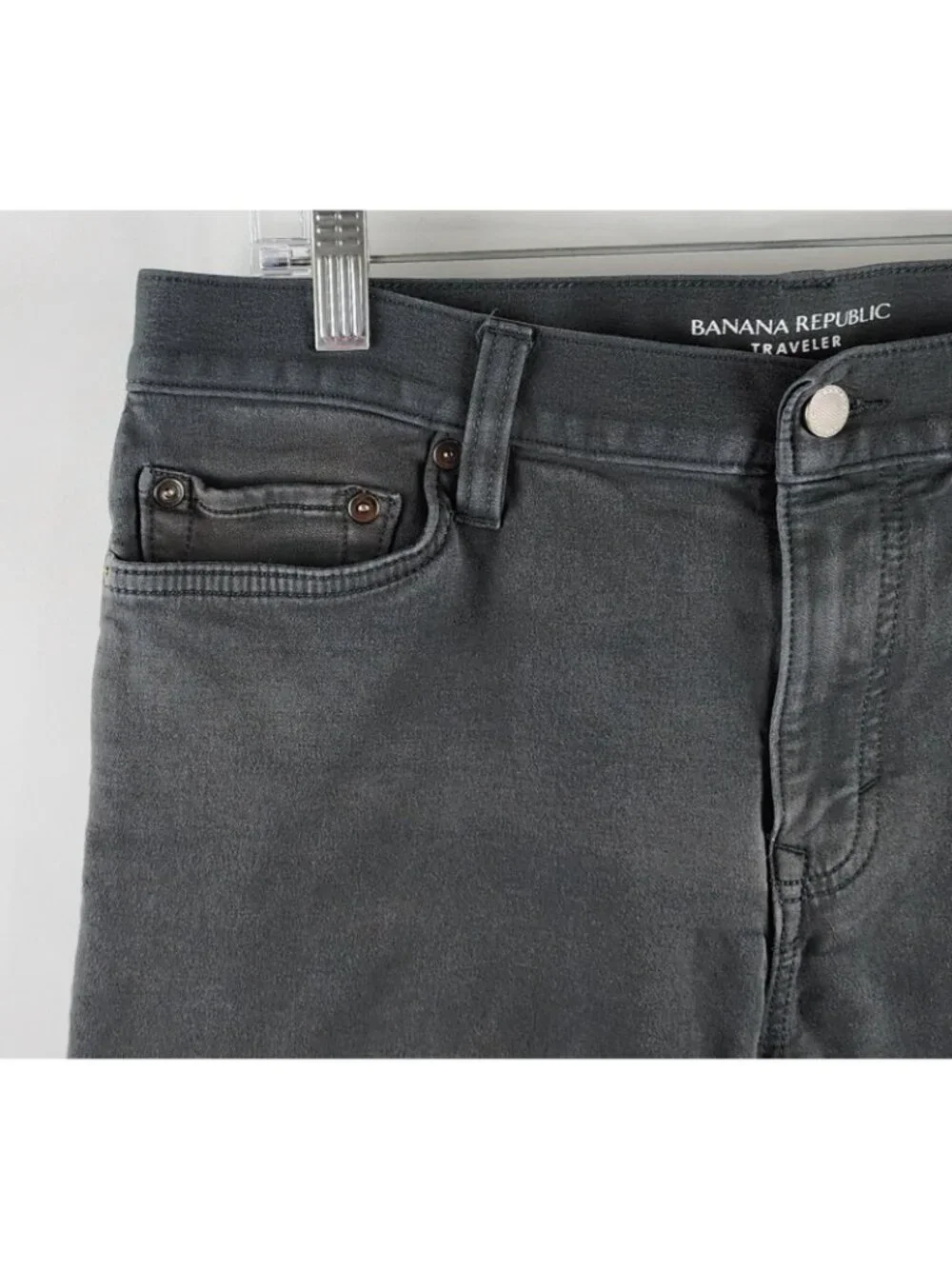 Banana Republic Jeans Mens 32x31 Dark Gray The Traveler Slim Fit Denim